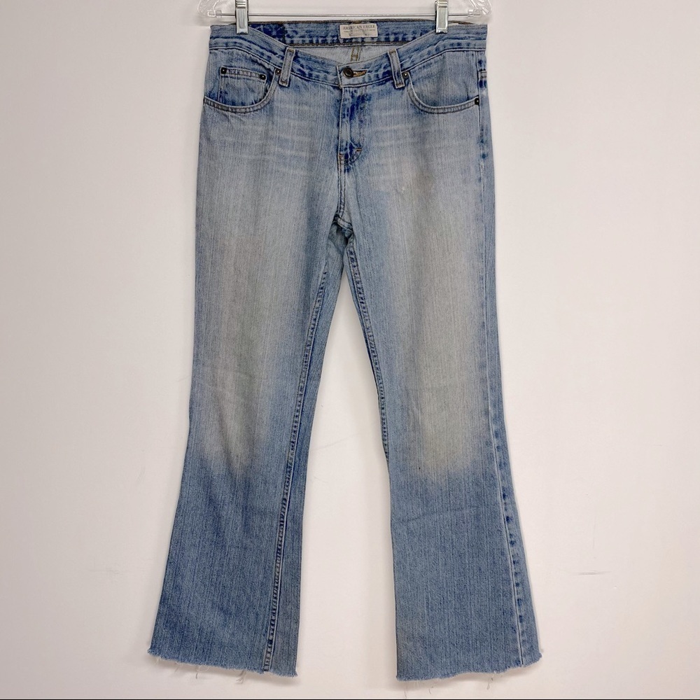 American Eagle Favorite Light Wash Raw Hem Jeans